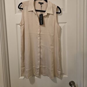 Women's Sleeveless Blouse - Cream